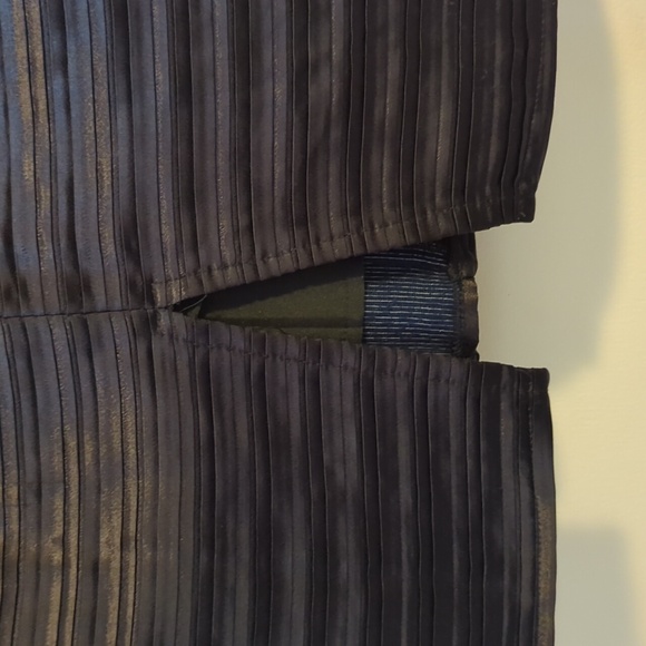 Auth Vintage Dior Boutique Black satin pleated pencil skirt button front detail - Picture 4 of 7